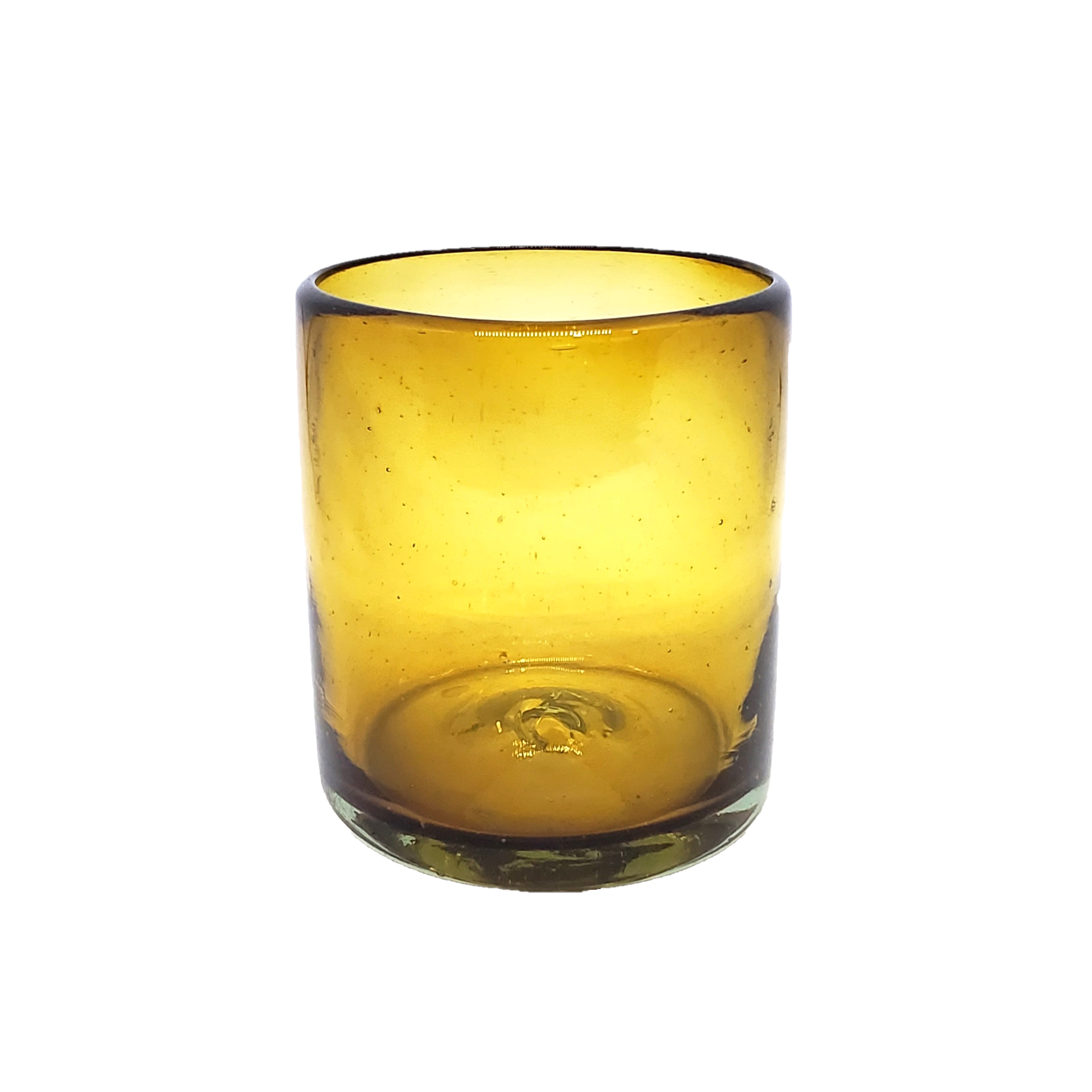 Wholesale Mexican Glasses / Solid Amber 9 oz Short Tumblers  / Enhance your favorite drink with these colorful handcrafted glasses.